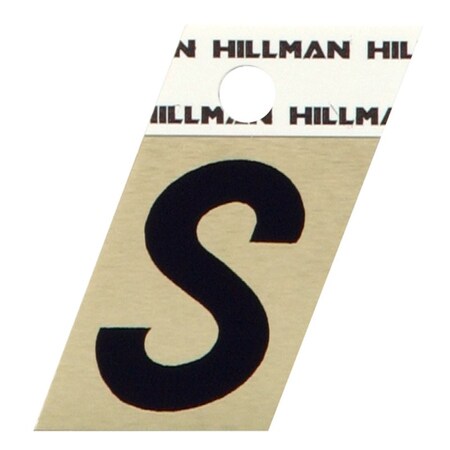 Hillman HILLMAN 1.5 in. Black Aluminum Self-Adhesive Letter S 1 pc, PK6 840530